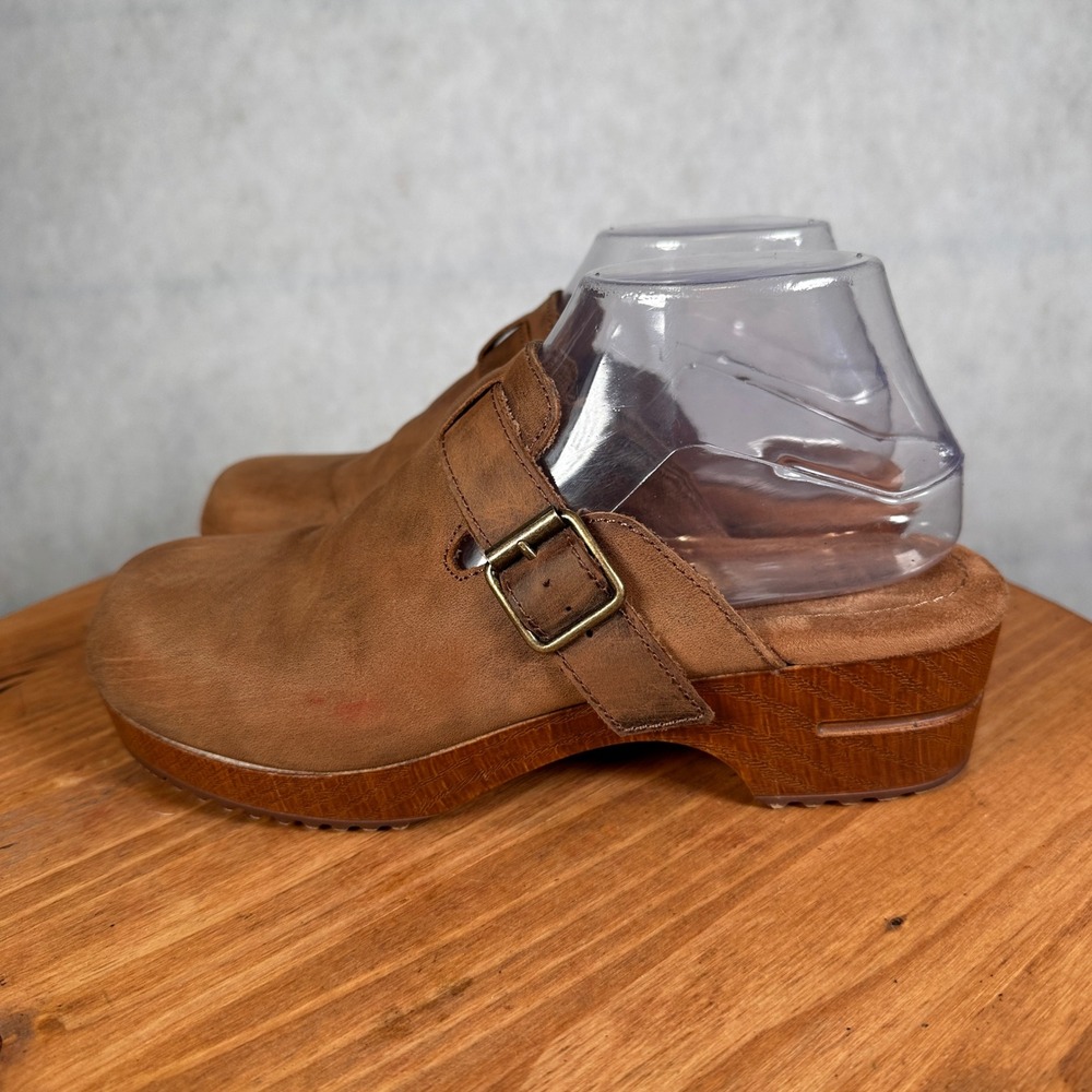 White Mountain Clogs Women 8.5 Brown Good Buckle Strap Platform Mules - Picture 9 of 13